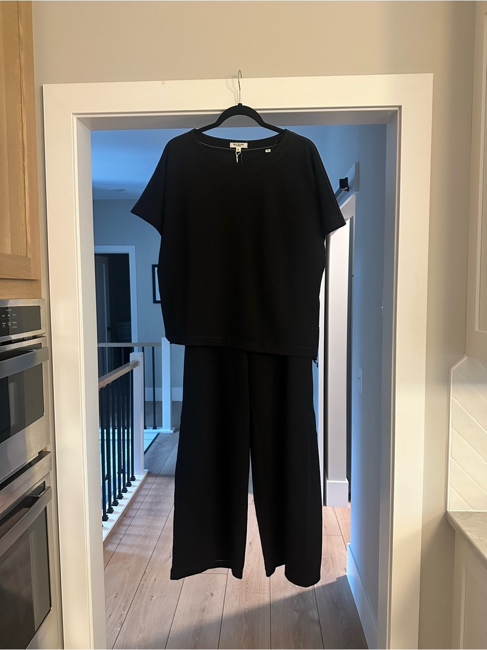 Max Studio Black Two-Piece Wide-Leg Set